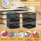 Paper Clip Holder for Desk, Paperclip Holders Mesh Paperclip Dispenser Organizer for Desk Binderclip Bobby Pin Holder Container for Home Office School(SIZE:4pcs)
