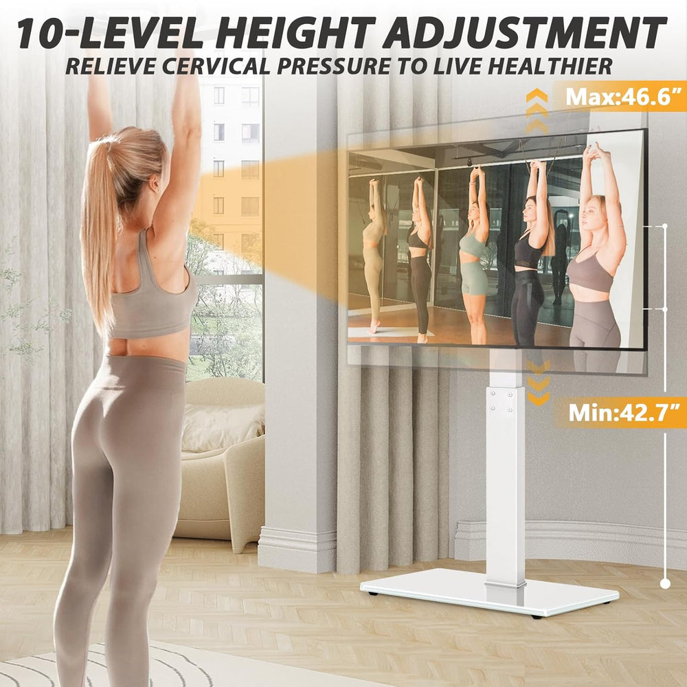 TAVR Swivel Floor TV Stand Base for 32-75 Inch TVs up to 110 lbs | Tall TV St...