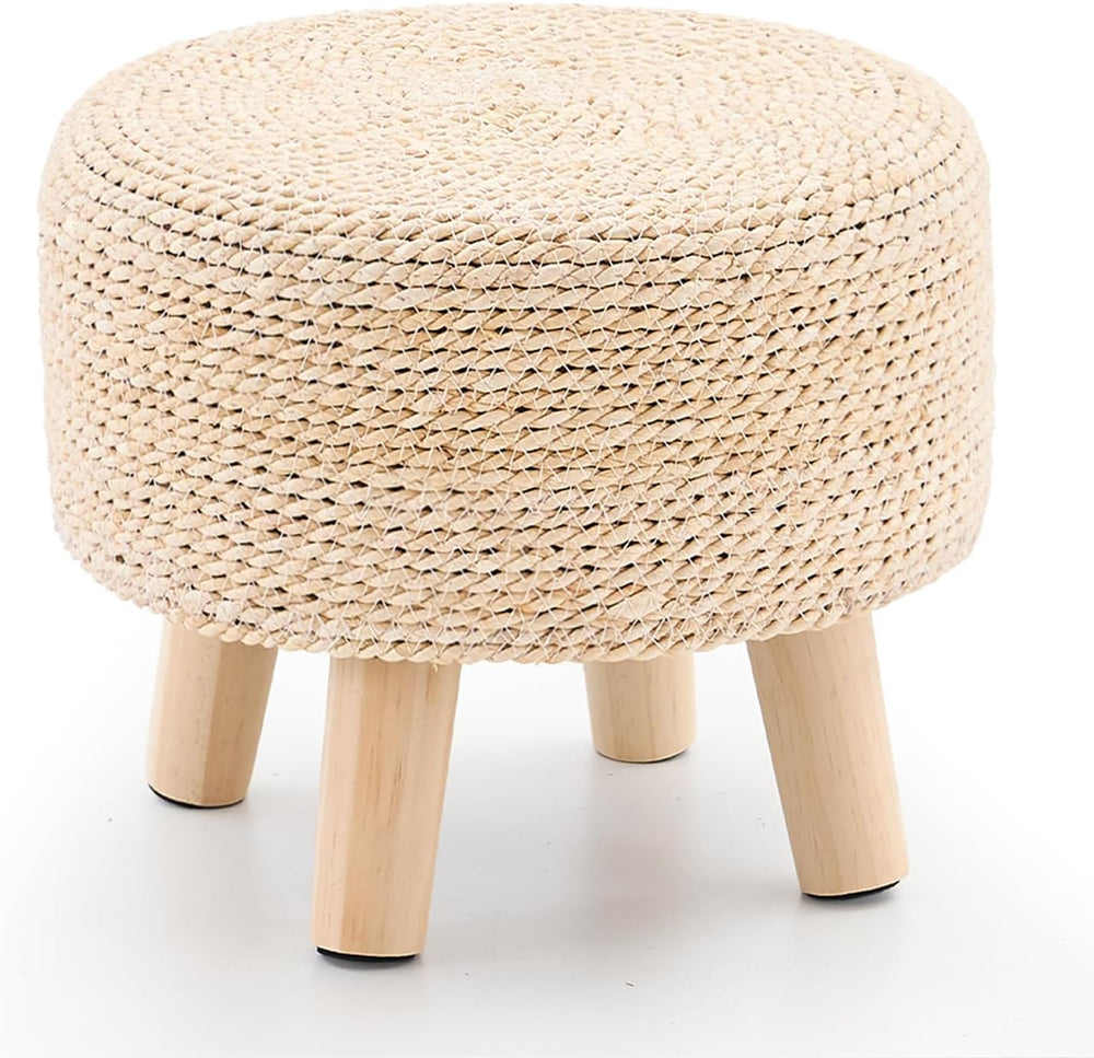 Cpintltr Ottoman Natural Seagrass Footrest Poufs Hand Weave Round Foot Stool ...