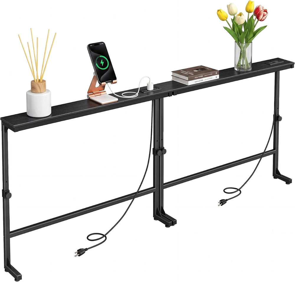 78.8inch Narrow Console Table, Behind The Couch Table with Charging Station |...