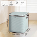 Clothes Storage Bins, 210L Foldable Blanket Storage Bags, Closet Organizers and Storage Containers with Reinforced Handle and Zippers for Bedroom, Closet, Comforters, Pillows, Toys