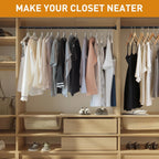 Black Adjustable Closet Rod 18-48 Inches, Heavy Duty Metal Clothes Hanging Rod, Rust-Proof Non-Slip Wardrobe Bar for Closet, Laundry Room, RV