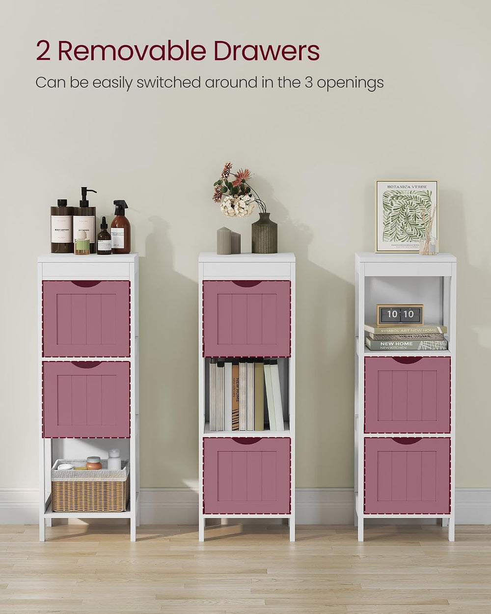 VASAGLE Storage Cabinet, Storage Organizer Rack Stand for Bathroom, Living Ro...