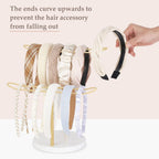 Dahey Headband Holder Organizer Metal 2-Tier Hair Hoop Display Stand Headband Organizer Storage Hair Ropes Accessories Bracelets Bangles Bedroom College Dorm Decor for Girls Women, Gold