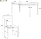 7-Piece Wooden Dining Set with Mutifunctional Extendable Table 12" Leaf and 2 Drawers,Rubber Wood Structure W/ 6 Soft Cushion Chairs,for Dining Room,Natural Wood Wash