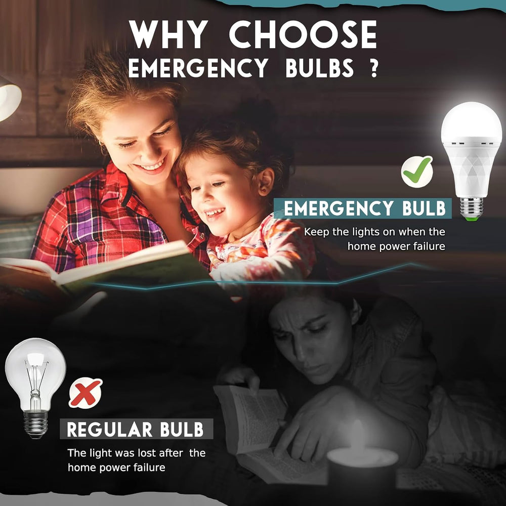 6 Pack Rechargeable Emergency Light Bulbs, Battery Powered Bulb