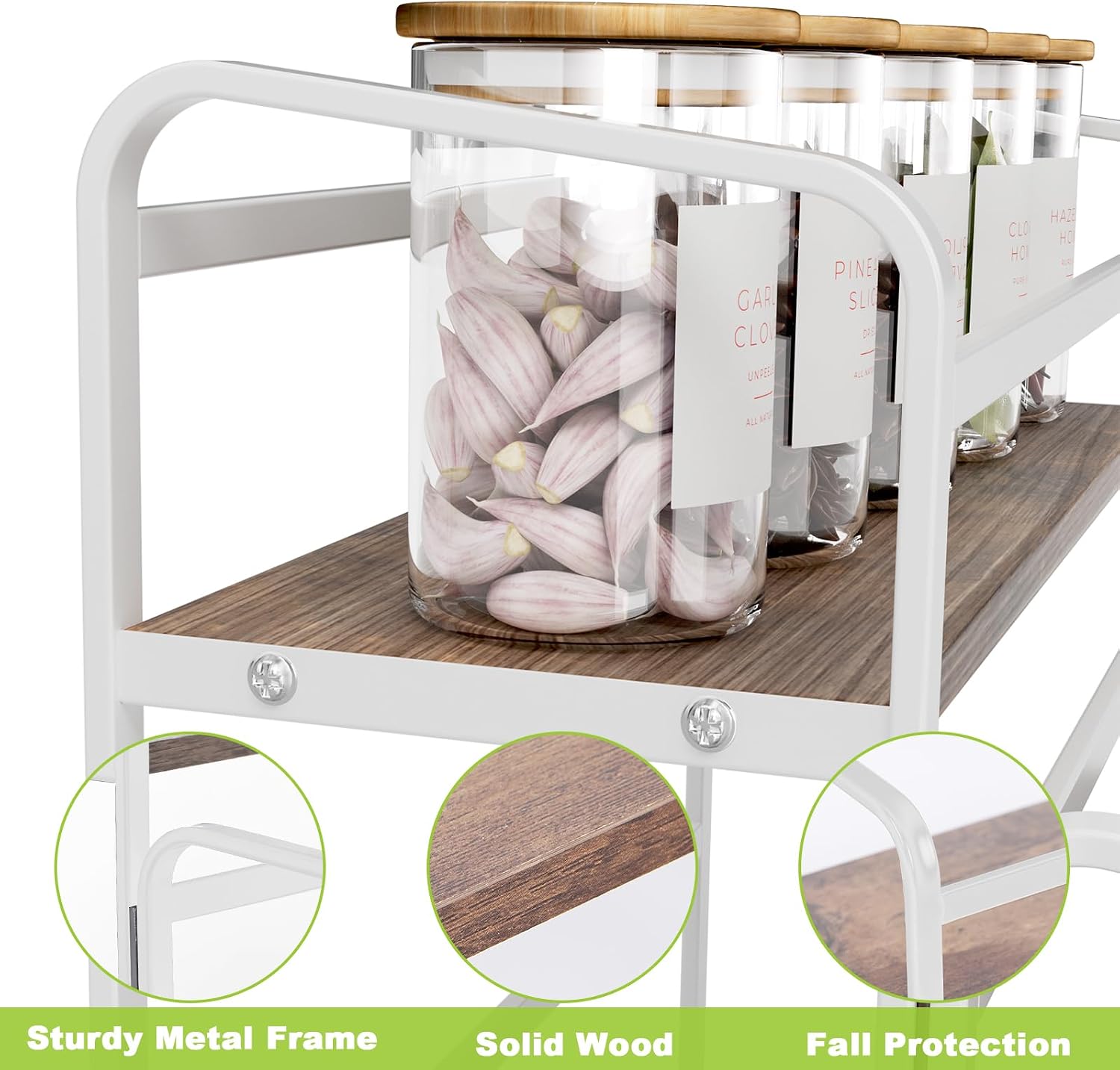 3-Tier Coffee Syrup Rack for Countertop, Large Capacity 12-Bottles Syrup Stand with Wood Shelf & Metal Frame for Coffee Bar, Premium White Coffee Organizer Station/Wine Rack for Kitchen Storage
