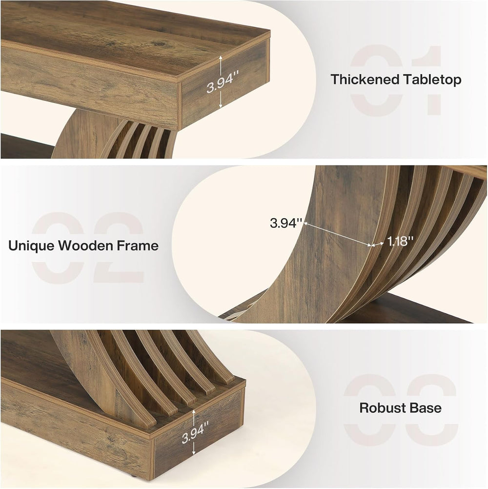 Tribesigns 70.9-Inch Long Farmhouse Entryway Console Table with Storage | 3-T...