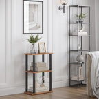 TUTOTAK Small Side Table, Narrow End Table, Bedside Table, Couch Side Table with Wheels for Living Room or Bedroom, Brown TB01BB061