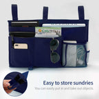Bseash Bunk Bed Organizer, Bedside Caddy Hanging Bed Organizer Storage Bag 8 Pockets, for College Dorm Rooms Bed, Hospital Bed, Baby Bed Rails, 600D Oxford Cloth (Navy Blue)