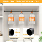 2 Pack Closet Rods for Hanging Clothes, 17-54 Inch No-Cut Stepless Adjustable Closet Rod, 1.3 Inch Heavy Duty Metal Closet Hanging Rod with Brackets, Closet Bar for Closet, Laundry Room, RV, Wardrobes