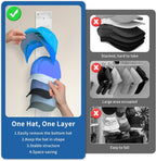 Hat Organizer for Baseball Caps,Hat Rack for Wall to Organize Collections& Reduce Clutter,Strong Adhesive Mount Holds 18 Hats,No Drilling,Closet Door and Bedroom,Gift for Hat Lovers(2PCSWhite)