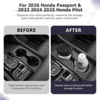 LUWU 2026 Passport Center Console Cup Holder Compatible with 2023 2024 2025 Pilot & 2026 Passport Interior Accessories Center Console Silicone Cup Holder Insert 2025 Pilot Accessories Black