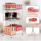 ETELI Water Bottle Storage Organizer 3 Tier Freestanding Water Bottle Holder Rack Stand Metal Drink Soda Can Organizer Beverage Shelf for Floor Pantry Kitchen Food Storage, Silver