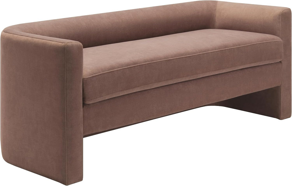 Livabliss Maryann Modern Bench, 24" H x 60" W x 23" D, Clear