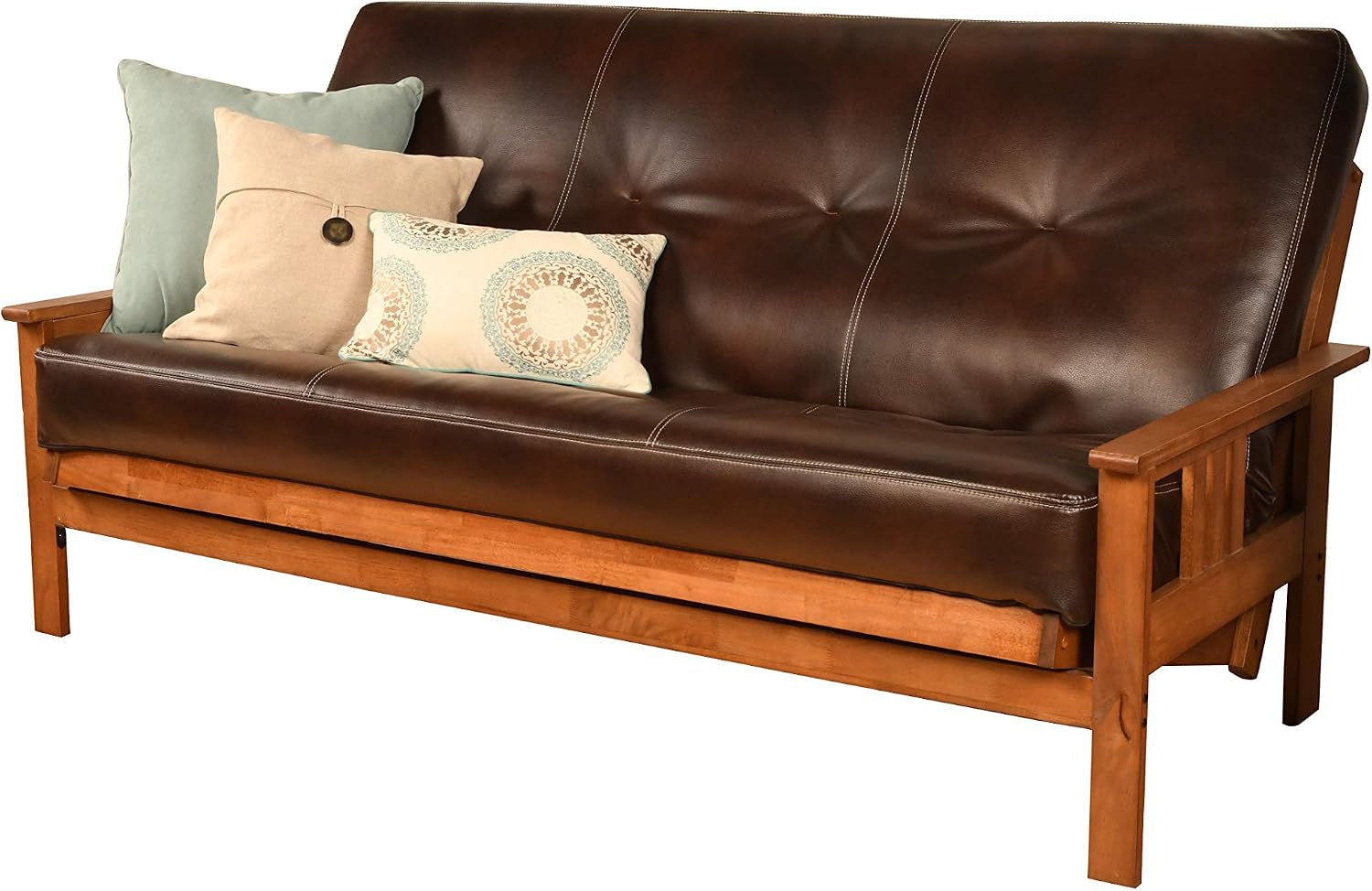 Kodiak Furniture Monterey Futon Set, No Drawers, with Barbados Base and Oregon Trail Java Mattress