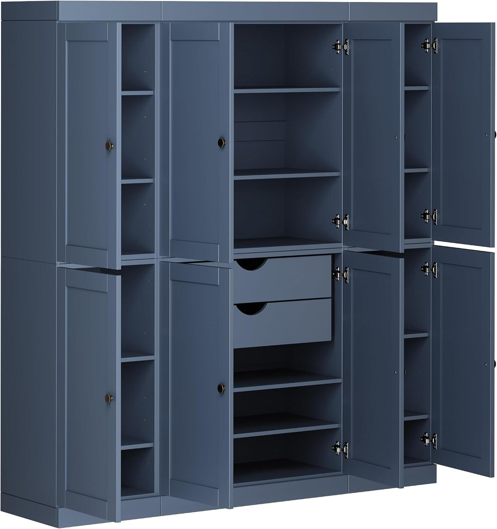 Palace Imports Solid Wood Pantry Cabinet – 71.5" Tall x 65" W - Woo...
