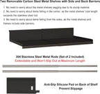 Expandable Under Cabinet Shelf Organizer with 1.25 Inches Thick Clips, Heavy Duty Extendable Under Shelf Storage Basket for Pantry or Laundry Room, Black, 1 Pack, Interior: 5.7" H x 8.54" D