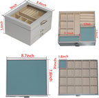 BOOVO Clear Lid Jewelry Box,3 Layers Jewelry Organizer Large Multi-Functional Jewelry Storage Box with 2 Drawers,Jewelry Display Case of Rings Earrings Necklace Bracelets for Women Girls (Grey)