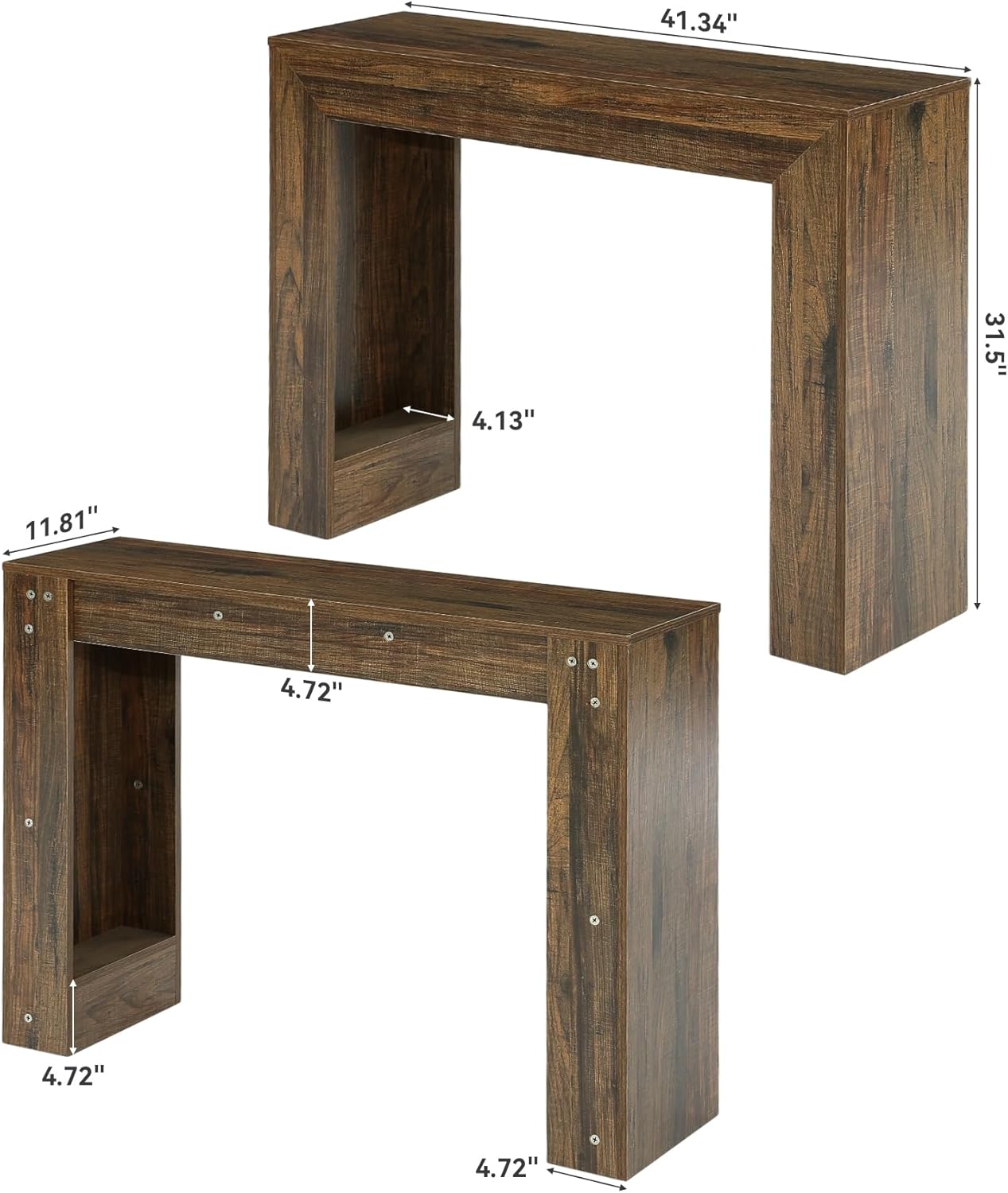 LITTLE TREE 41.3-Inch Console Table, Narrow Entryway Table, Small Sofa Table Behind Couch, for Space Saving, for Living Room, Entryway, Hallway (Retro Brown)