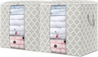 WISELIFE Storage Bags 2 Pack/100L Large Blanket Clothes Organization and Storage Containers for Comforters,Bedding, Foldable Organizer with Reinforced Handle, Clear Window, Sturdy Zippers,Lvory