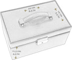 Time Resistance Jewelry Box - Full Grain Leather Jewellery Organizer - Accessories Storage Key Lock - Jewellery Box (Black)