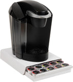 Mind Reader Single Serve Coffee Pod Drawer, 30 Pod Capacity, Countertop Organizer, 10.5"L x 12.75"W x 2.5"H, White
