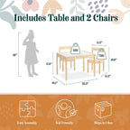 Baby Relax Hunter 3-Piece Kiddy Table & Chair, Natural/White Table Set