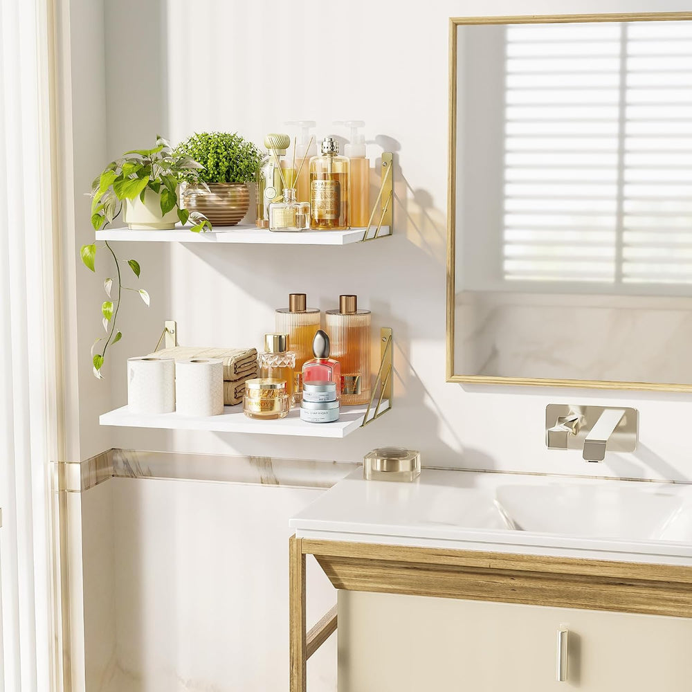 Love-KANKEI Wide Deep Floating Wall Shelves Set of 2,16"x12",Wood,W...