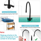 Loghot Bedside Caddy/Bedside Storage Bag Hanging Organizer for Bunk and Hospital Beds,Dorm Rooms Bed Rails,Can be Placed Glasses,Books,Mobile Phones,Keys (Green)