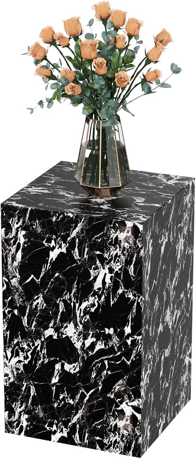 Modern Marble Side Table, 20" Small Square End Table for Living Room, Be...