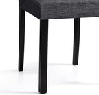 CHUN YI Upholstered Dining Chairs Set of 4, Fabric Dining Room Chairs with Solid Wood Legs, Modern Parson Chairs for Kitchen, Restaurant, Hotel, Dark Gray