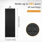 Lolalet Hanging Earring Holder Organizer with 20 Hooks for Women, Earring Organizer Wall Earrings Hanger Pierced Earring Storage, Felt Stud Earring Display, 608 Holes for Earrings - Black, 1 Pack