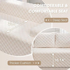 Hobestluk Modular Sectional Sofa Couches L-Shape Couch 3 Seat Modular Sofa Memory Foam Sectional Couches for Living Room, Cloud Couch with Oversized Chaise (96" Right Facing Chaise)