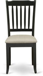 East West Furniture LGDA5-BLK-C 5 Piece Dinette Set Includes a Rectangle Dining Room Table with Butterfly Leaf and 4 Linen Fabric Upholstered Dining Chairs, 42x84 Inch, Black