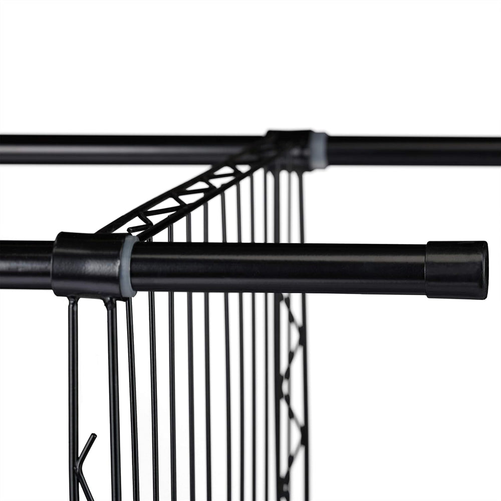 Relaxdays Open Clothes Rack, Black, 180 x 120 x 45 cm