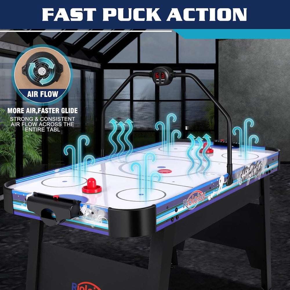 58" Air Hockey Table, Arcade Style with Powerful 700mA Motor, Accurate D...