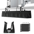 No Drill Under Desk Cable Management Tray - 36" Clamp/Screw Desk Cord Management, Premium Fabric Cable Racyway for Office & Home