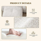 122" L Shaped Convertible Modular Couch, Cloud Couch Sectional with Ottoman, 4-Seater Chenille Boneless Couches for Living Room, Apartment, No Assembly, Beige 1PCS