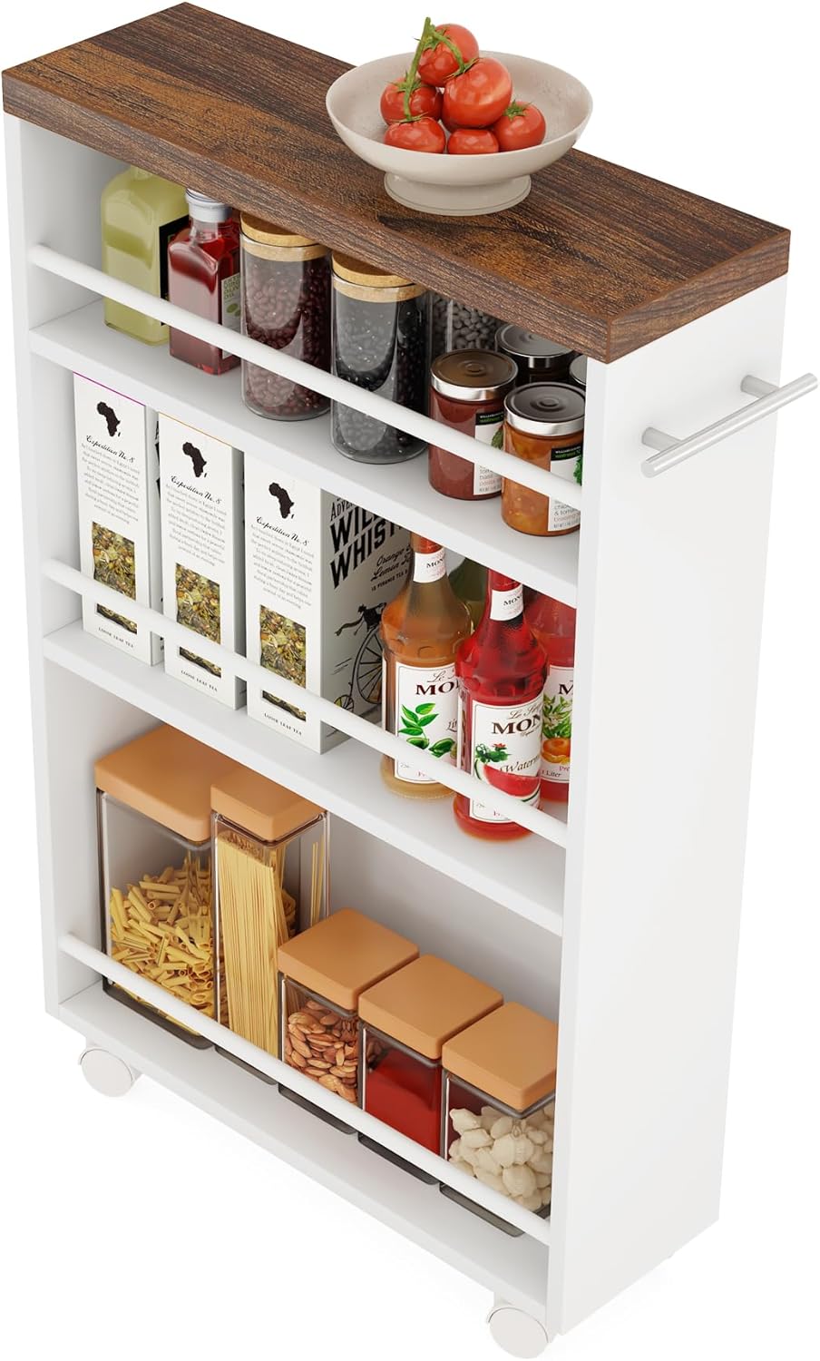 Tribesigns Slim Storage Cart, Rolling Narrow Kitchen Cart on Wheels for Small...