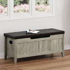 GAOMON Storage Bench with Padded Seat, 39.4” Wooden Chest Storage Box with 2 Safety Hinges, Entryway Benches with Flip-Top, Large Trunk for Living Room, Bedroom, Easy Assembly