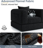 Versatile 2 in 1 Boneless Armchair Chaise Lounge Chair Indoor, Convertible Sleeper Chairs Couch Folding Sofa Bed Oversized Comfy Futon Floor Sofa BeanBag for Reading Nook Living Room Bedroom