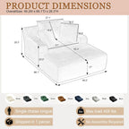 50" Chaise Lounge Chair Indoor, Oversized Boneless Cloud Couch Chair with 3 Pillows, Deep Seat Sleeper Chairs, Reading Chair for Living Room, Bed Room, No Assembly Required, Beige