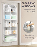 ULG Over the Door Organizer, 5-Tier Extra Large Hanging Storage with 10 Mesh Pockets, 100 lbs Capacity, Heavy Duty Door Organizer for Closet, Bedroom, Nursery Light Grey
