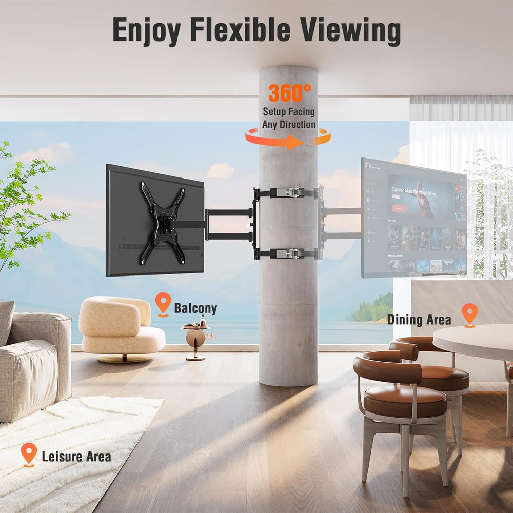 Pillar TV Mount for 26-60" TVs, No Drill Column TV Bracket for Gazebo Pa...