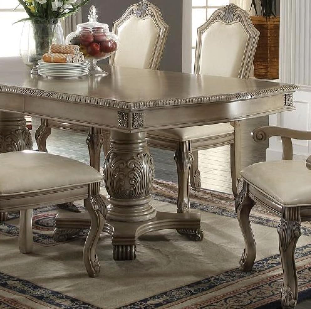 7-Piece Dining Set with Dining Extension Table, 4 Side Chairs and 2 Arm Chair...