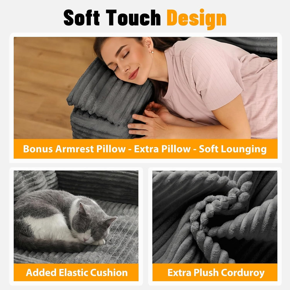 Loveseat Sofa for Living Room, Small Cloud Couch with Double-Density Foam Sup...