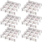 72 Pieces DIY Plastic Grid Drawer Organizer, 12.6 Inch Plastic Grid Drawer Dividers, Plastic Adjustable Drawer Dividers Organizer for Sock, Underwear, Scarf, White