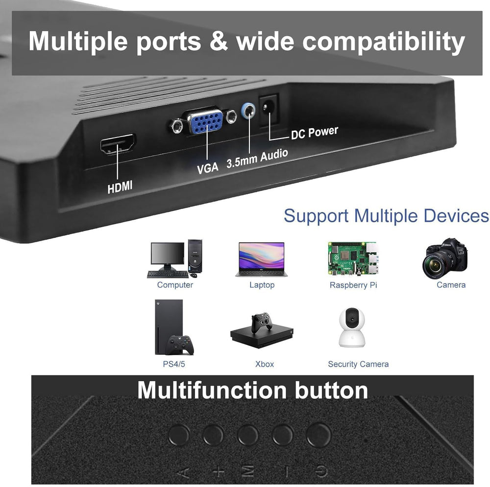 Kenowa Portable Monitor 13.3 Inch HD 1366x768 LED Screen Small HDMI Monitor