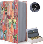 Butterfly Book Safe Box with Combination Lock, Vintage Faux Book Hidden Safe for Decoration, Secret Diversion Book Safe Storage Box for Home Office Café Bookshelf （9.5"×6"×2.2")
